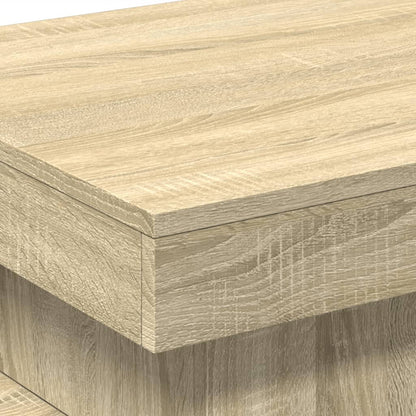 Tavolino da Salotto Gambe in Metallo Rovere Sonoma 50x50x40 cm
