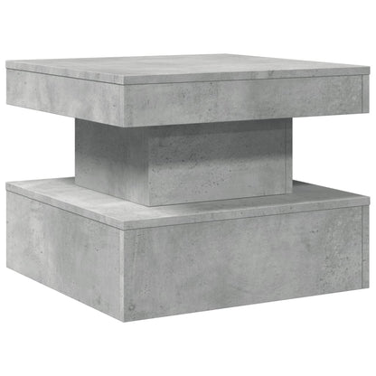 Tavolino da Salotto con Luci LED Grigio Cemento 50x50x40 cm | homemem39