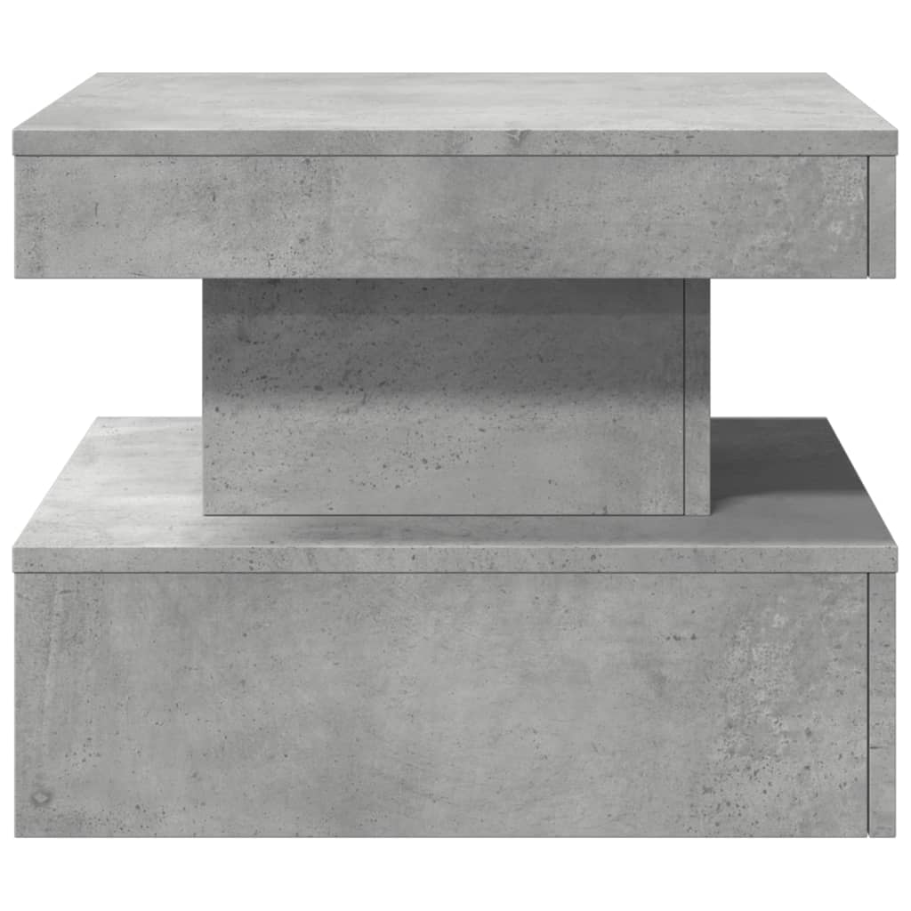 Tavolino da Salotto con Luci LED Grigio Cemento 50x50x40 cm | homemem39