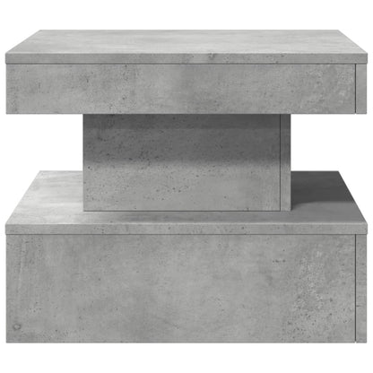Tavolino da Salotto con Luci LED Grigio Cemento 50x50x40 cm | homemem39