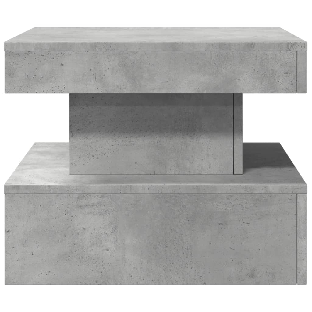 Tavolino da Salotto con Luci LED Grigio Cemento 50x50x40 cm | homemem39