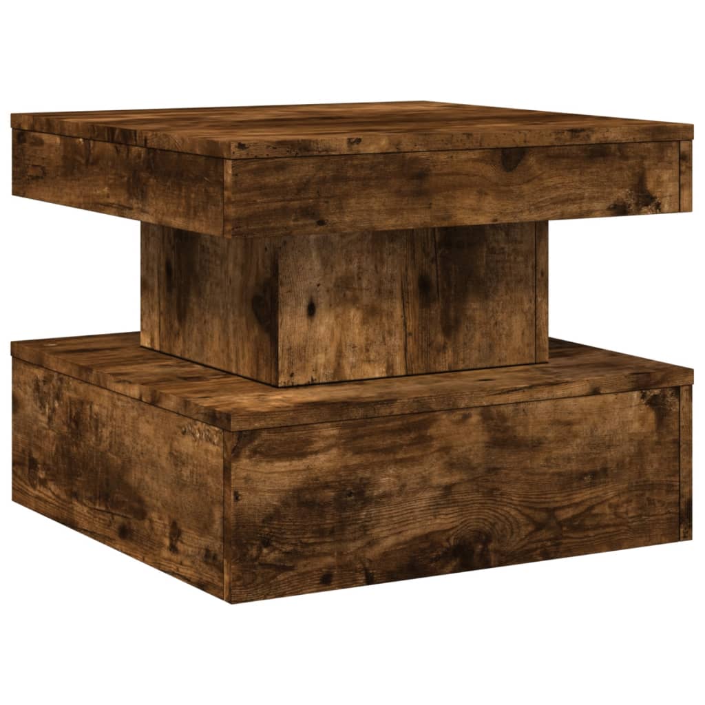 Tavolino da Soggiorno con Luci LED Rovere Sonoma 50x50x40 cm | homemem39