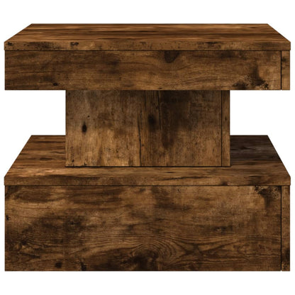 Tavolino da Soggiorno con Luci LED Rovere Sonoma 50x50x40 cm | homemem39