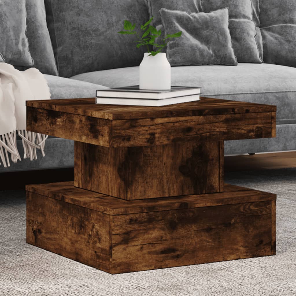 Tavolino da Soggiorno con Luci LED Rovere Sonoma 50x50x40 cm | homemem39