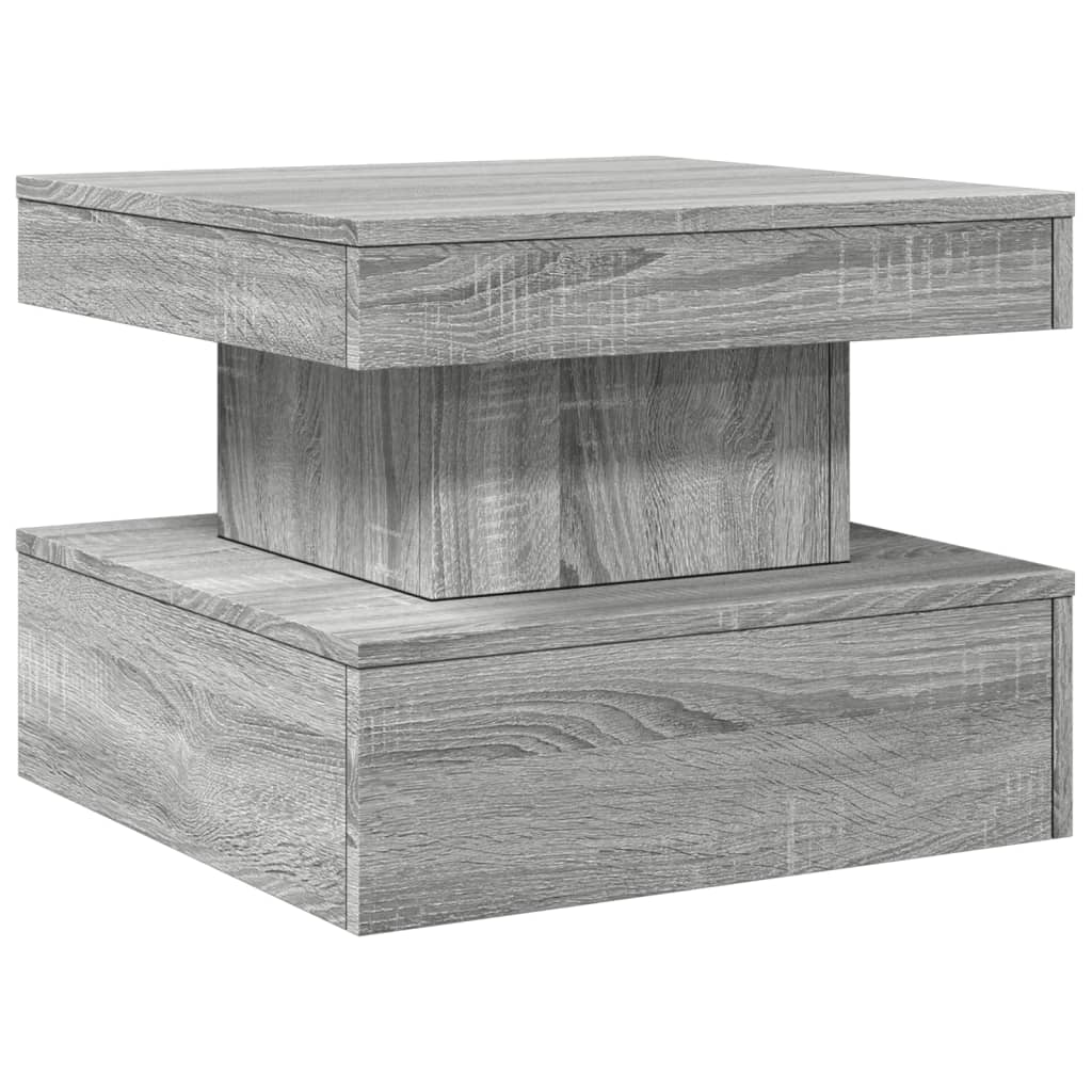 Tavolino da Salotto con Luci LED Grigio Sonoma 50x50x40 cm | homemem39