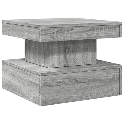 Tavolino da Salotto con Luci LED Grigio Sonoma 50x50x40 cm | homemem39