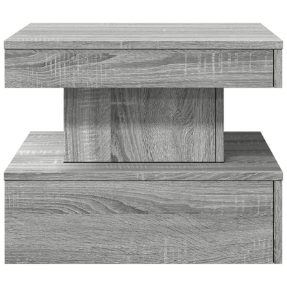 Tavolino da Salotto con Luci LED Grigio Sonoma 50x50x40 cm | homemem39