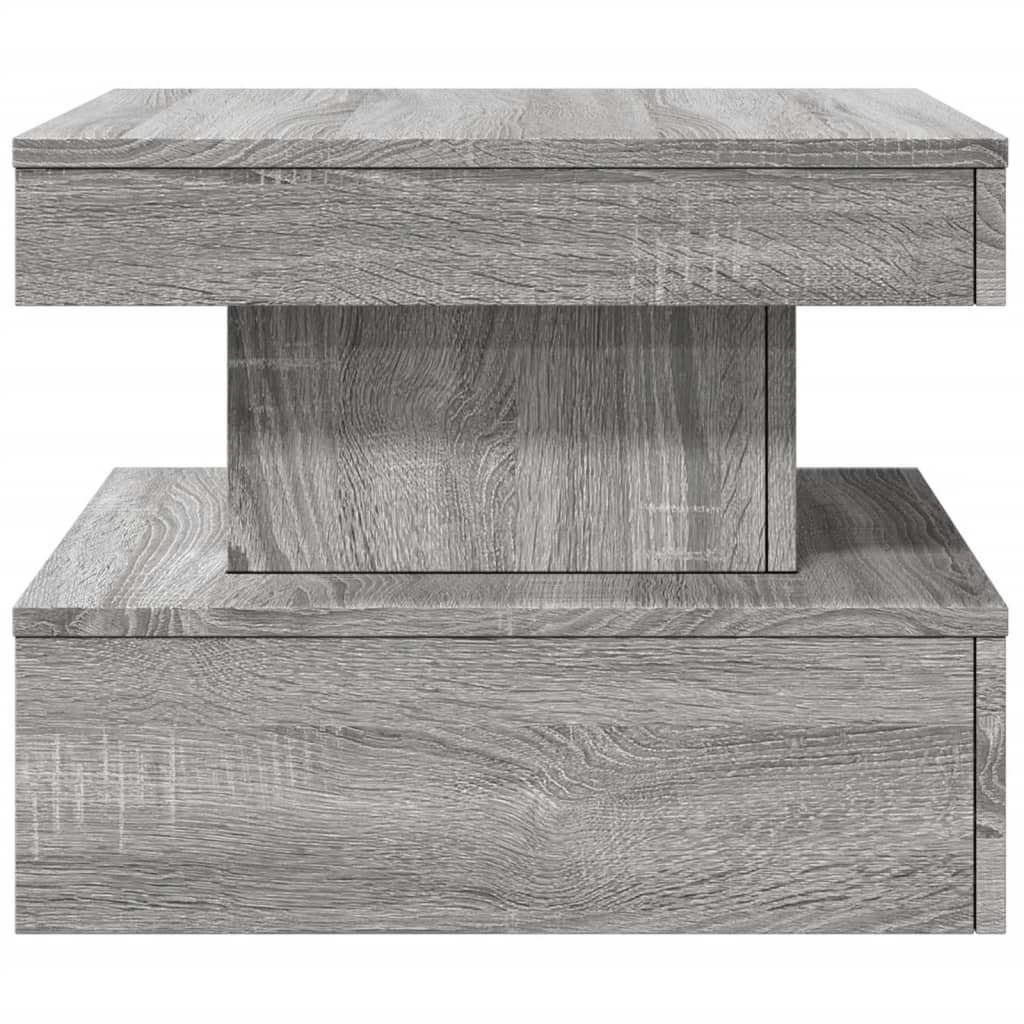 Tavolino da Salotto con Luci LED Grigio Sonoma 50x50x40 cm | homemem39