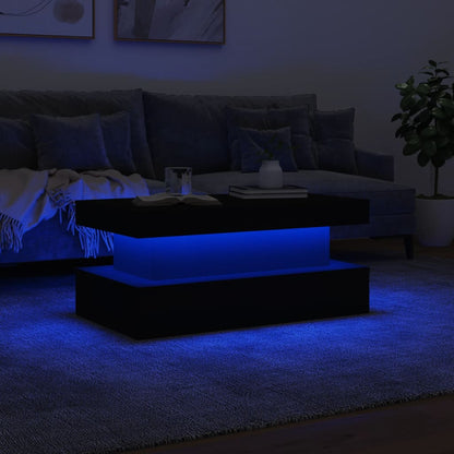 Tavolino da Soggiorno con Luci LED Bianco 90x50x40 cm | homemem39