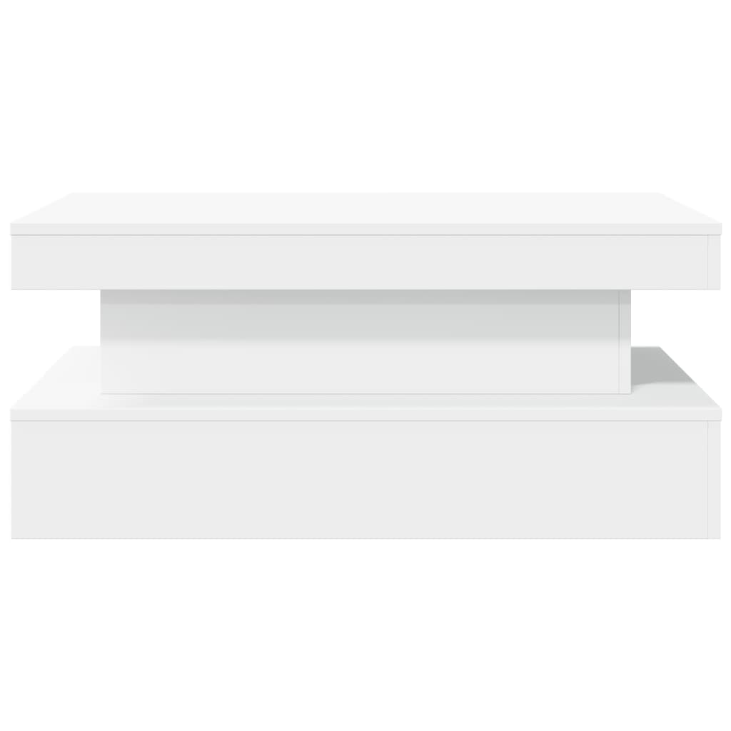 Tavolino da Soggiorno con Luci LED Bianco 90x50x40 cm | homemem39