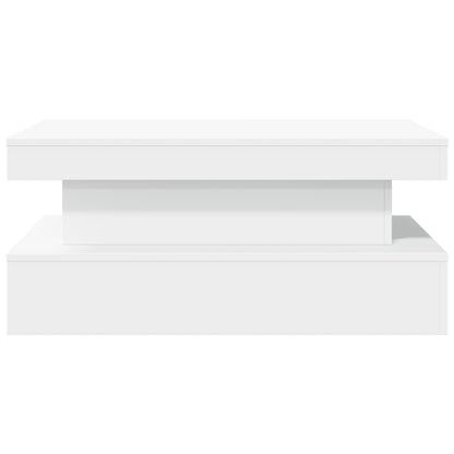 Tavolino da Soggiorno con Luci LED Bianco 90x50x40 cm | homemem39