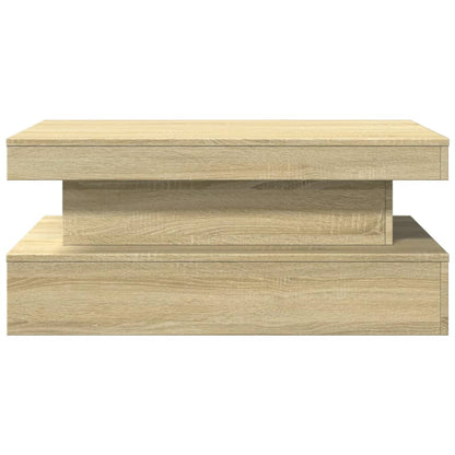 Tavolino da Soggiorno con Luci LED Rovere Sonoma 90x50x40 cm | homemem39