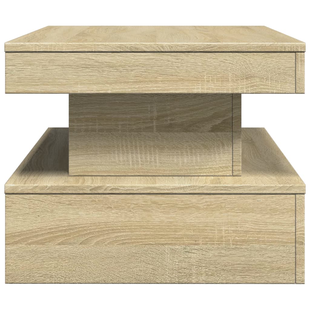 Tavolino da Soggiorno con Luci LED Rovere Sonoma 90x50x40 cm | homemem39
