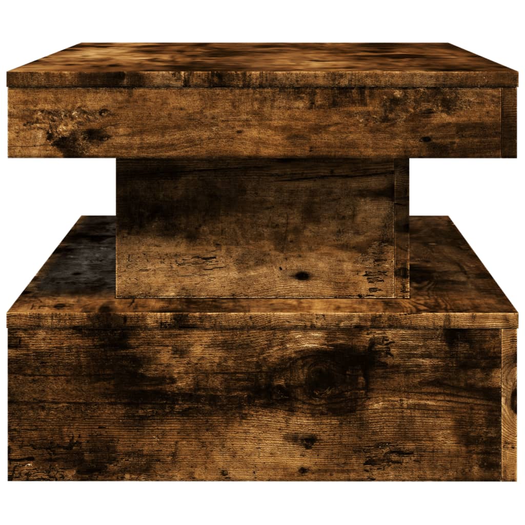 Tavolino da Soggiorno con Luci LED Rovere Fumo 90x50x40 cm | homemem39