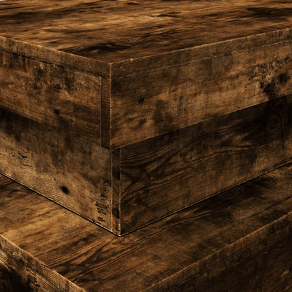 Tavolino da Soggiorno con Luci LED Rovere Fumo 90x50x40 cm | homemem39