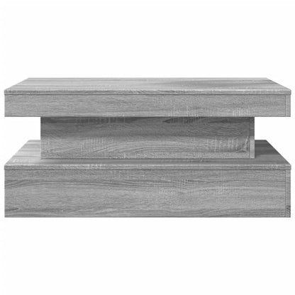 Tavolino da Soggiorno con Luci LED Grigio Sonoma 90x50x40 cm | homemem39