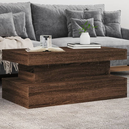 Tavolino da Soggiorno con Luci LED Rovere Marrone 90x50x40 cm | homemem39