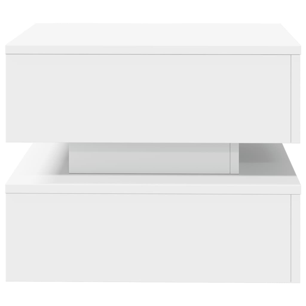 Tavolino da Salotto con Luci LED Bianco 50x50x40 cm | homemem39