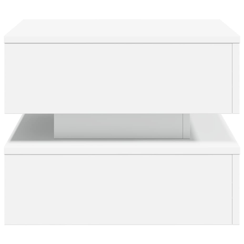Tavolino da Salotto con Luci LED Bianco 50x50x40 cm | homemem39