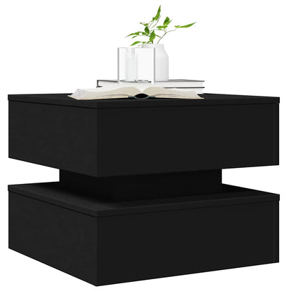 Tavolino da Salotto con Luci LED Nero 50x50x40 cm | homemem39