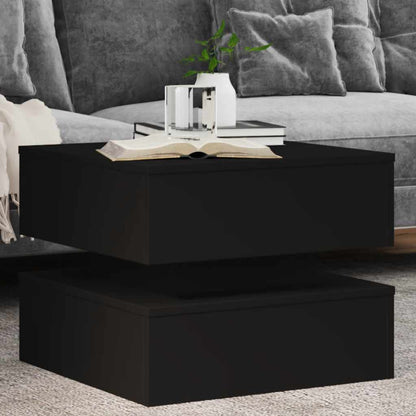 Tavolino da Salotto con Luci LED Nero 50x50x40 cm | homemem39