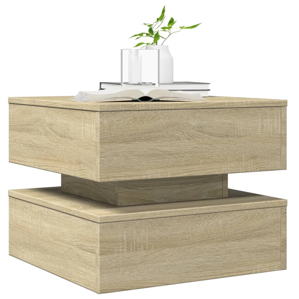 Tavolino da Salotto Gambe in Metallo Rovere Sonoma 50x50x40 cm | homemem39