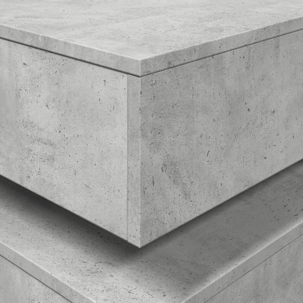 Tavolino da Salotto con Luci LED Grigio Cemento 50x50x40 cm | homemem39
