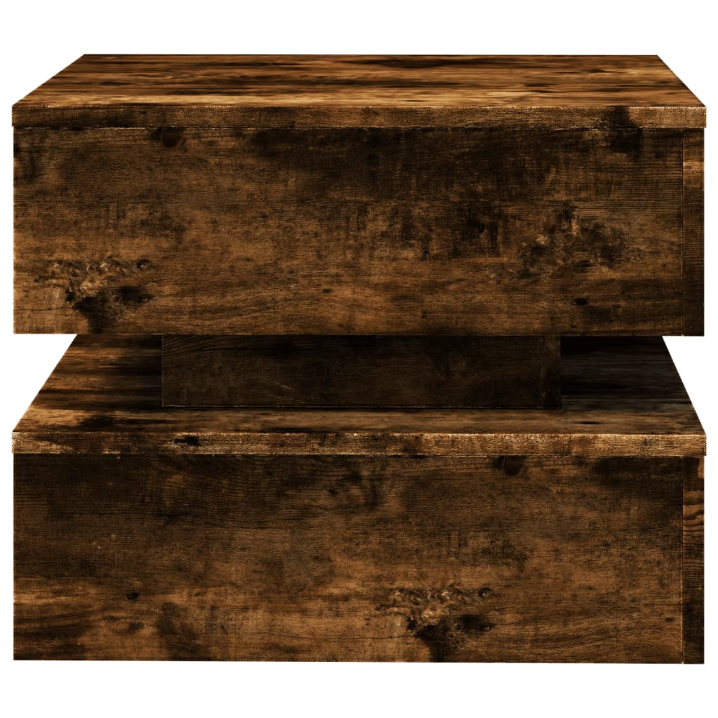 Tavolino da Soggiorno con Luci LED Rovere Sonoma 50x50x40 cm | homemem39