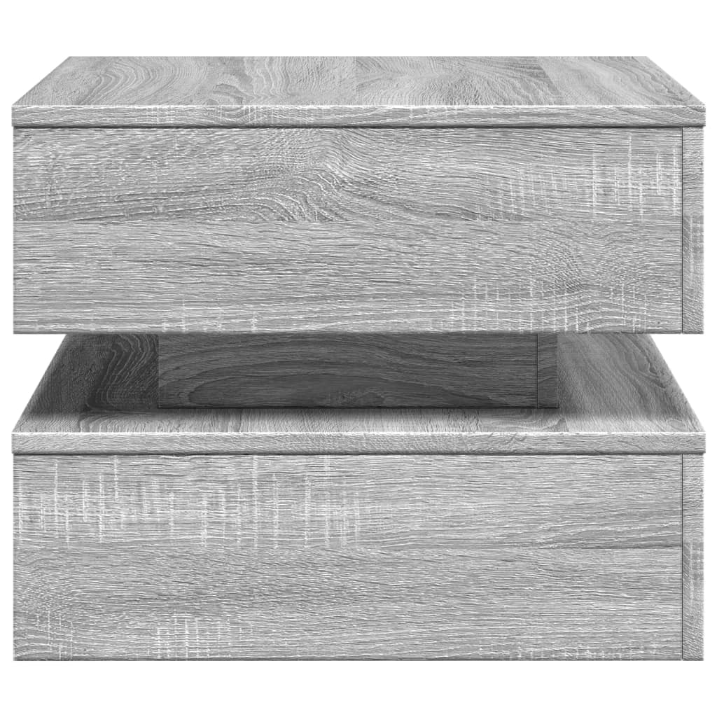 Tavolino da Salotto con Luci LED Grigio Sonoma 50x50x40 cm | homemem39