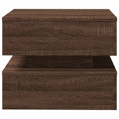 Tavolino da Salotto con Luci LED Rovere Marrone 50x50x40 cm | homemem39