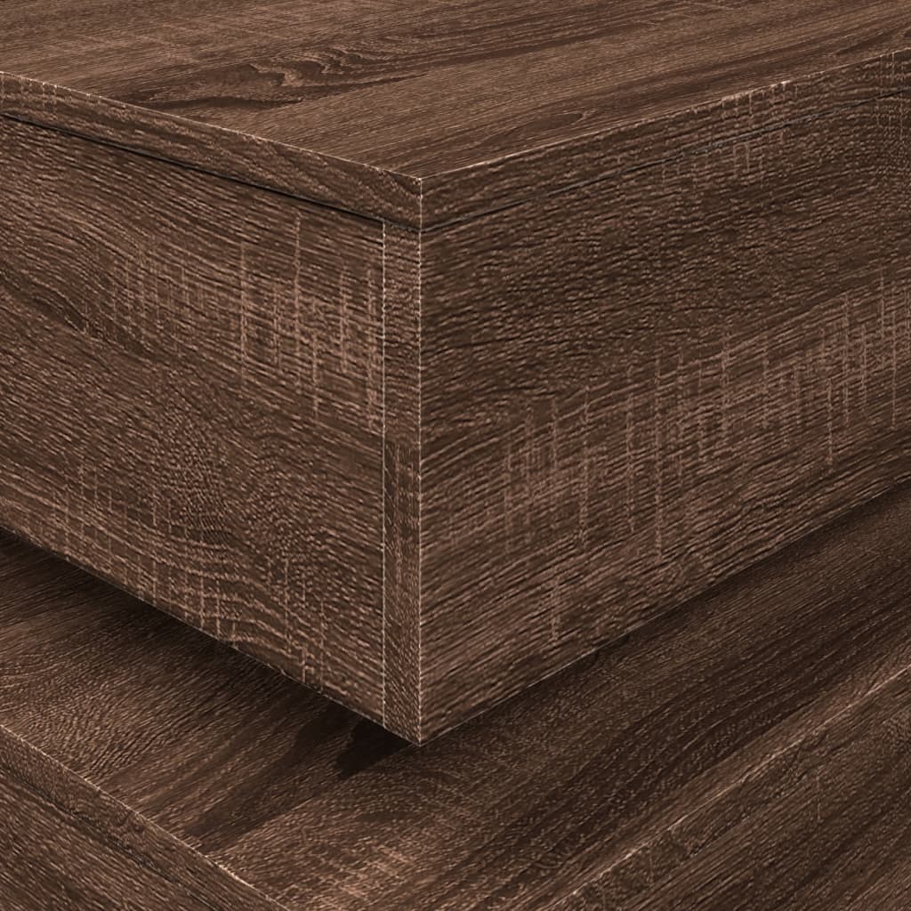 Tavolino da Salotto con Luci LED Rovere Marrone 50x50x40 cm | homemem39