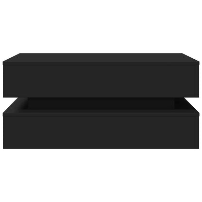Tavolino da Soggiorno con Luci LED Nero 90x50x40 cm | homemem39