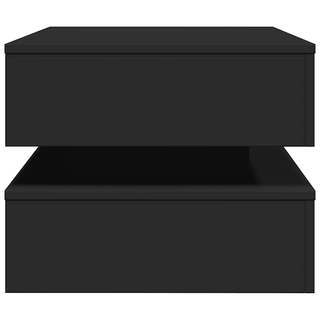 Tavolino da Soggiorno con Luci LED Nero 90x50x40 cm | homemem39