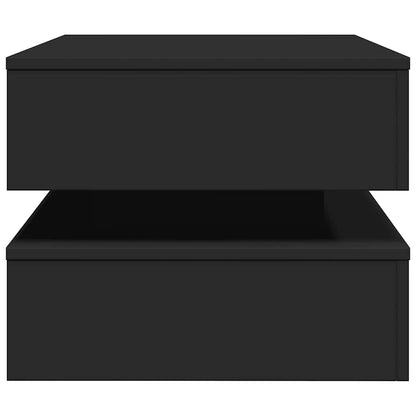 Tavolino da Soggiorno con Luci LED Nero 90x50x40 cm | homemem39