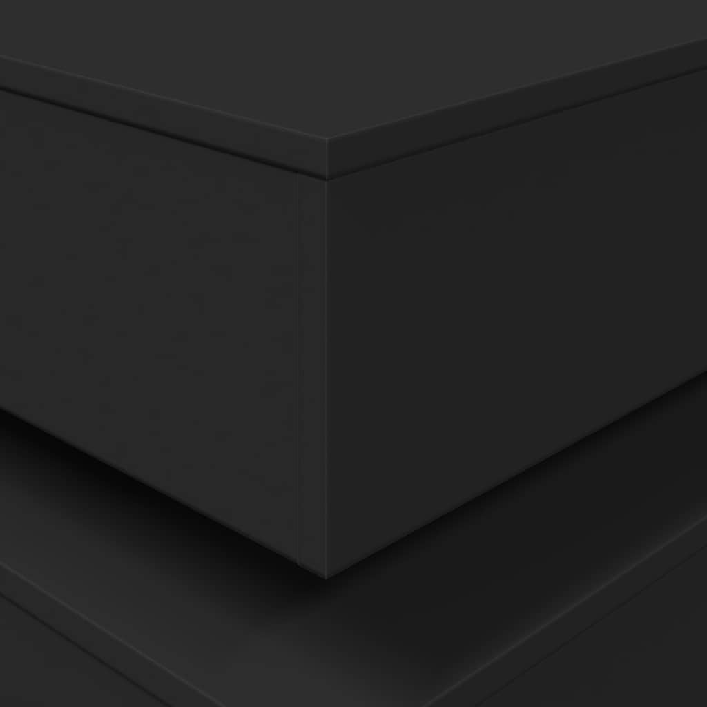 Tavolino da Soggiorno con Luci LED Nero 90x50x40 cm | homemem39
