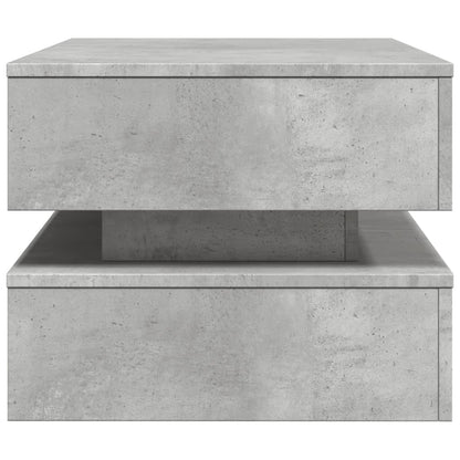 Tavolino da Soggiorno con Luci LED Grigio Cemento 90x50x40 cm | homemem39