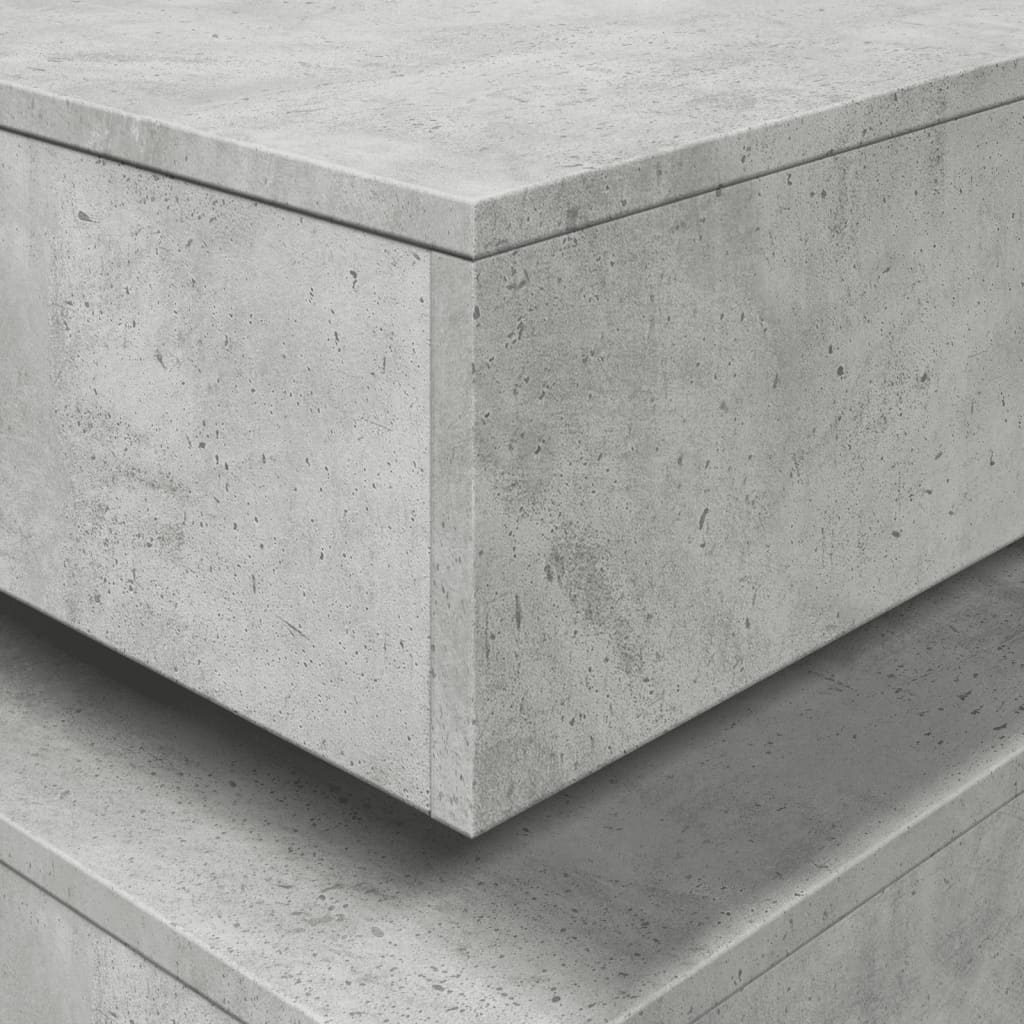 Tavolino da Soggiorno con Luci LED Grigio Cemento 90x50x40 cm | homemem39