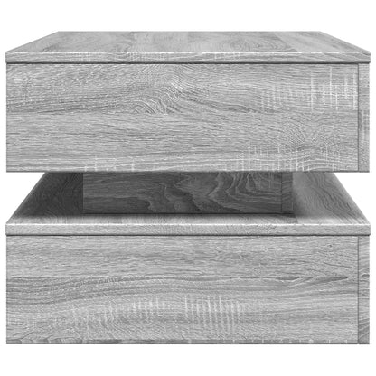 Tavolino da Soggiorno con Luci LED Grigio Sonoma 90x50x40 cm