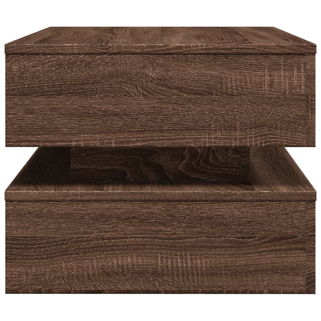 Tavolino da Soggiorno con Luci LED Rovere Marrone 90x50x40 cm | homemem39