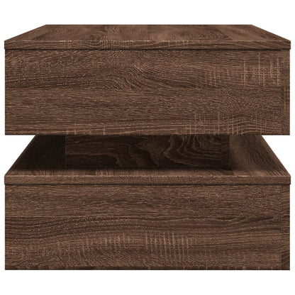 Tavolino da Soggiorno con Luci LED Rovere Marrone 90x50x40 cm | homemem39