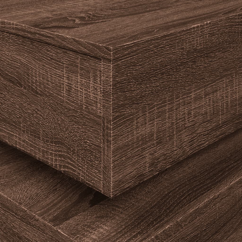 Tavolino da Soggiorno con Luci LED Rovere Marrone 90x50x40 cm | homemem39