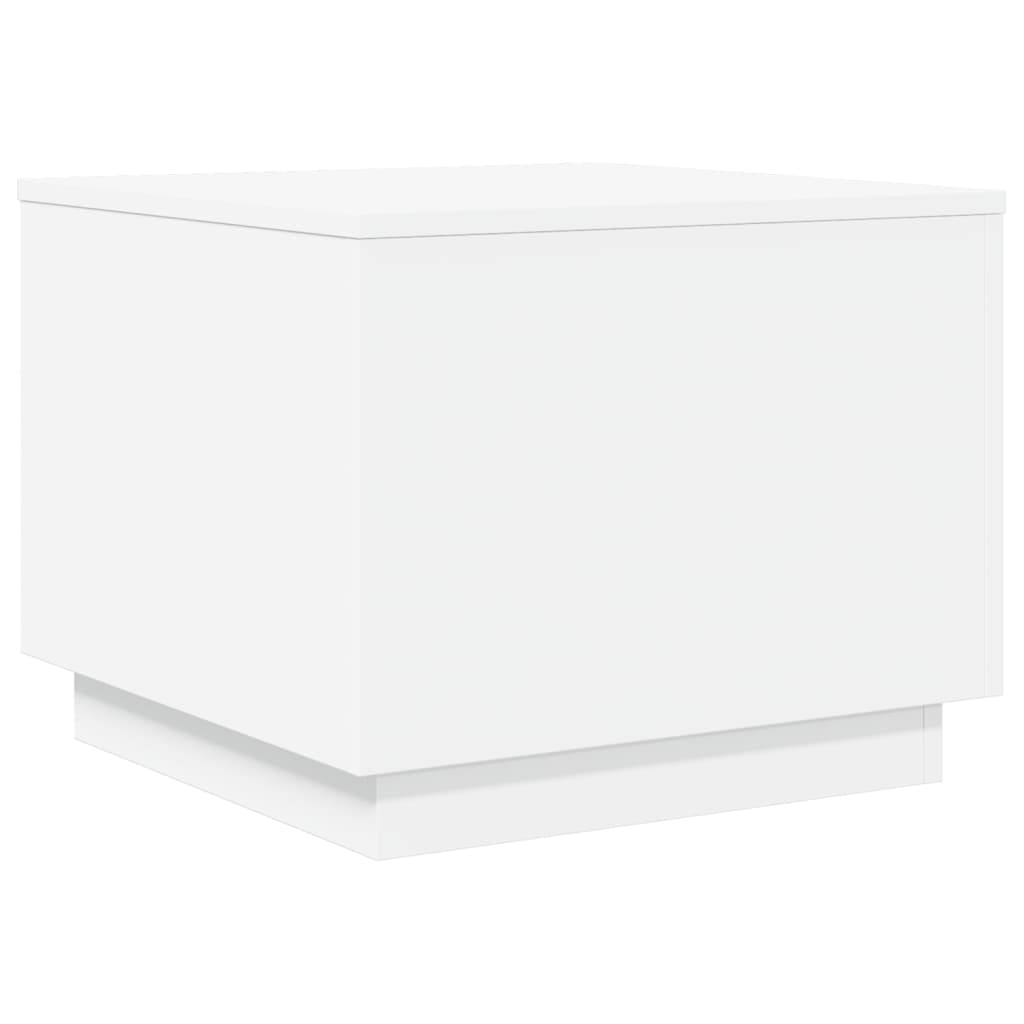 Tavolino da Salotto con Luci LED Bianco 50x50x40 cm | homemem39