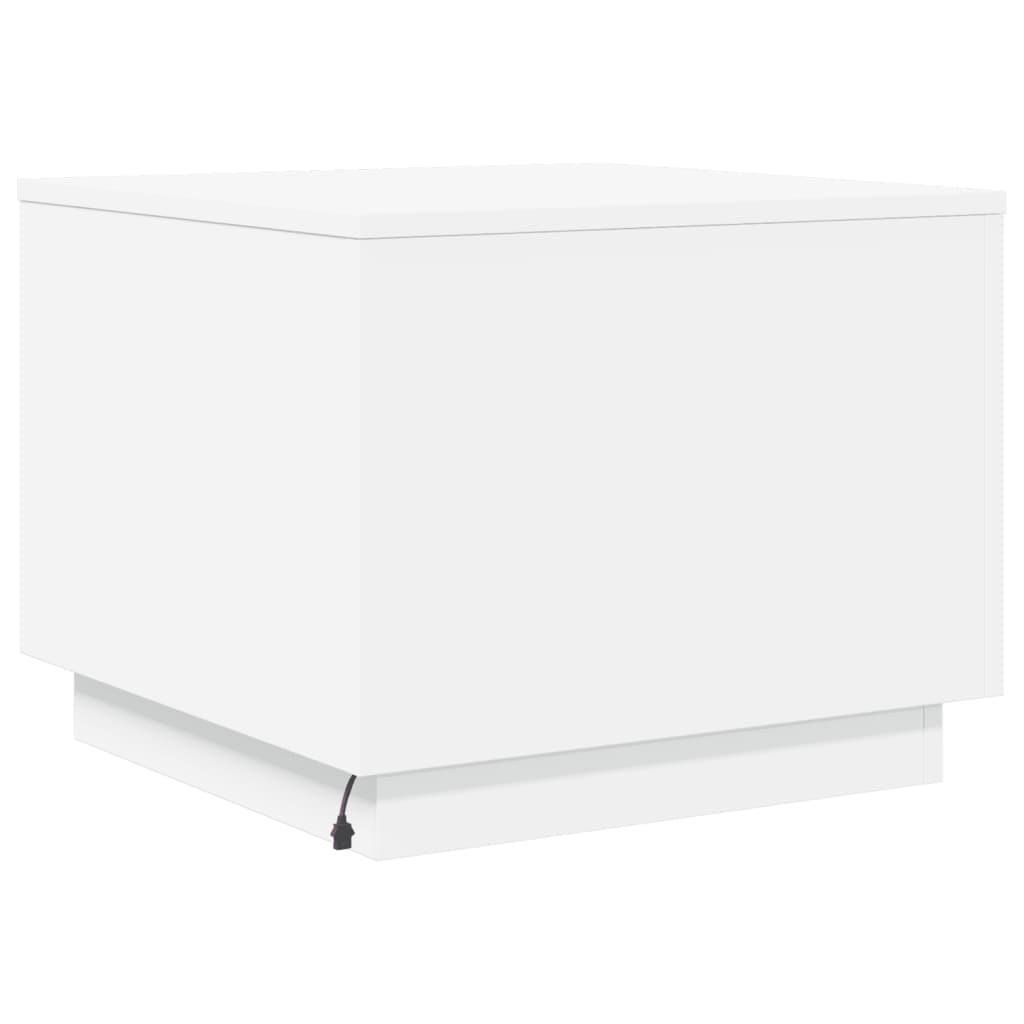 Tavolino da Salotto con Luci LED Bianco 50x50x40 cm | homemem39