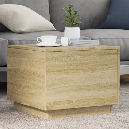 Tavolino da Salotto Gambe in Metallo Rovere Sonoma 50x50x40 cm | homemem39