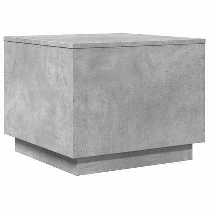 Tavolino da Salotto con Luci LED Grigio Cemento 50x50x40 cm | homemem39