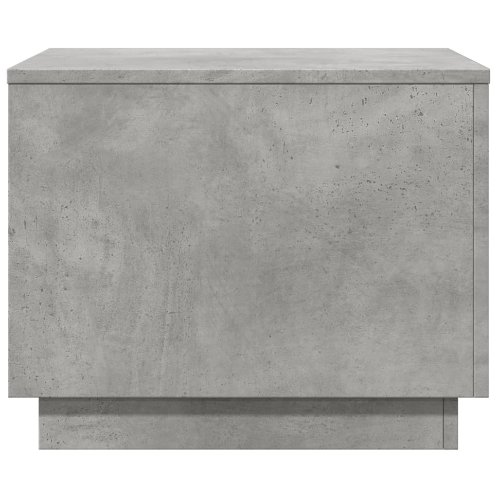 Tavolino da Salotto con Luci LED Grigio Cemento 50x50x40 cm | homemem39