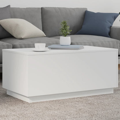Tavolino da Soggiorno con Luci LED Bianco 90x50x40 cm | homemem39