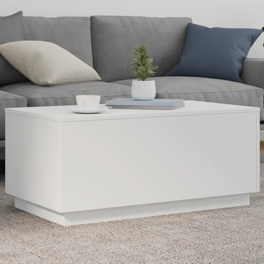 Tavolino da Soggiorno con Luci LED Bianco 90x50x40 cm | homemem39