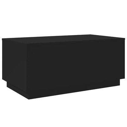 Tavolino da Soggiorno con Luci LED Nero 90x50x40 cm | homemem39