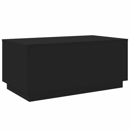 Tavolino da Soggiorno con Luci LED Nero 90x50x40 cm